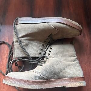 Jenny Kayne, oiled leather, brown lace-up booties, size 39
